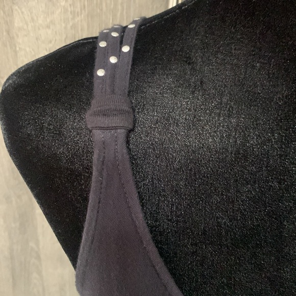 Candie's Fashions Spaghetti Straps Decorative Back Black Tank Top Women's XS - Picture 2 of 8